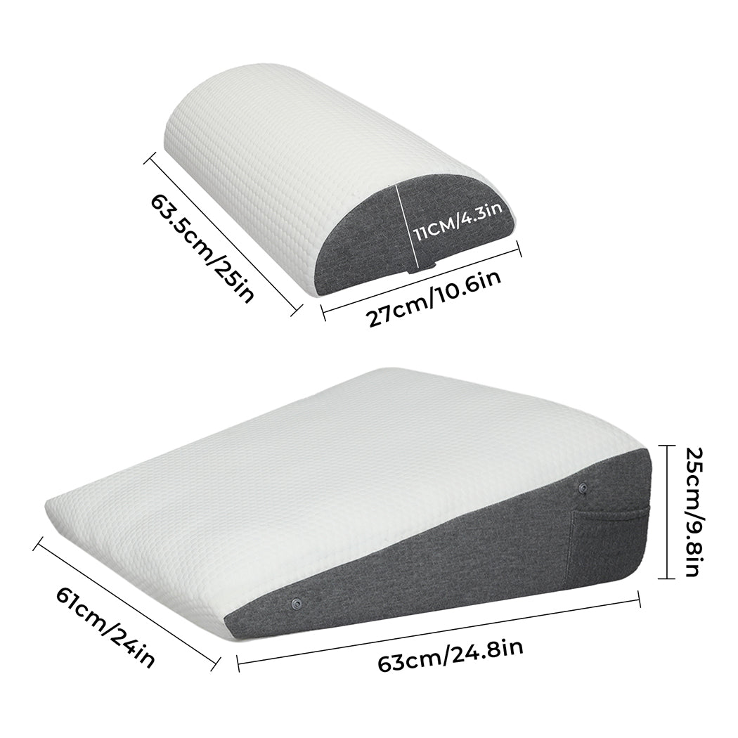 Dreamz Memory Foam Wedge Pillow Bed Back Neck Support Leg Raiser Cushion-2050056765076279298