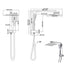 High Pressure Shower Head Set Rain Square Silver-2006733185240666114