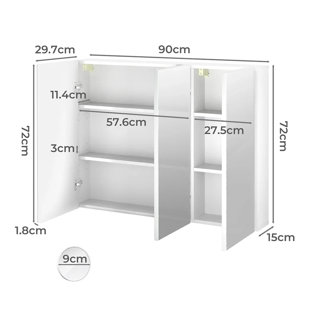 Levede Bathroom Mirror Cabinet 90CM-2018816842503688194