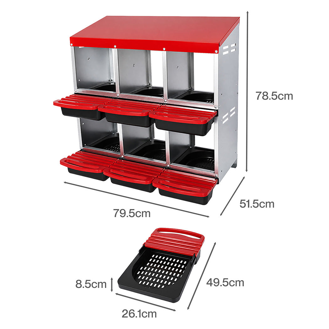 Pawz Chicken Hen Coop Hutch 6 Hole Double Layer Roll Away Lay Egg Nesting Box-2061251867110936578