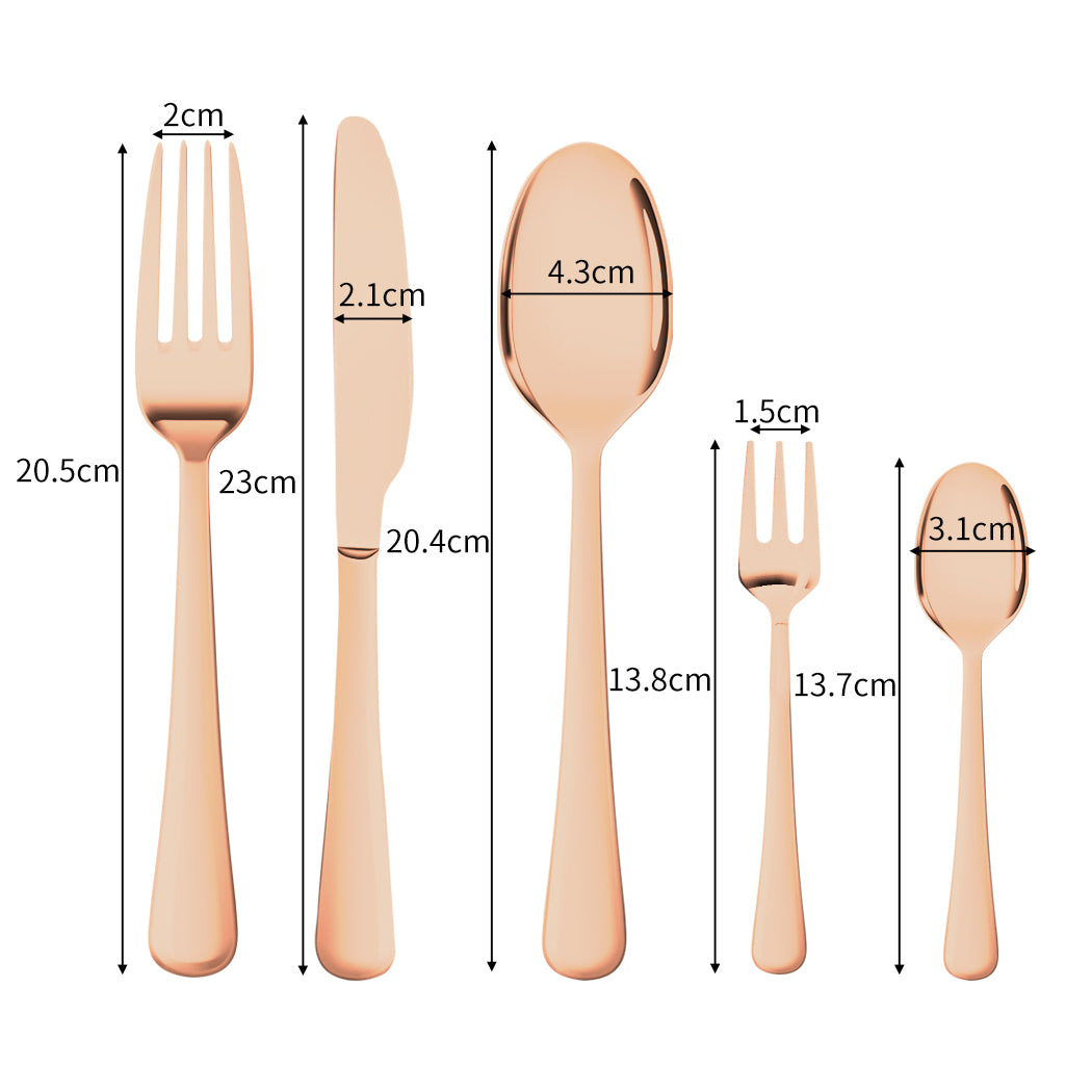 Stainless Steel Cutlery Set Glossy Knife Rose Gold-1864184347452641282