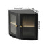 Toque Corner Bread Box 2 Tier Bamboo Bread Bin Kitchen Countertop Storage Black-2072893581982568450