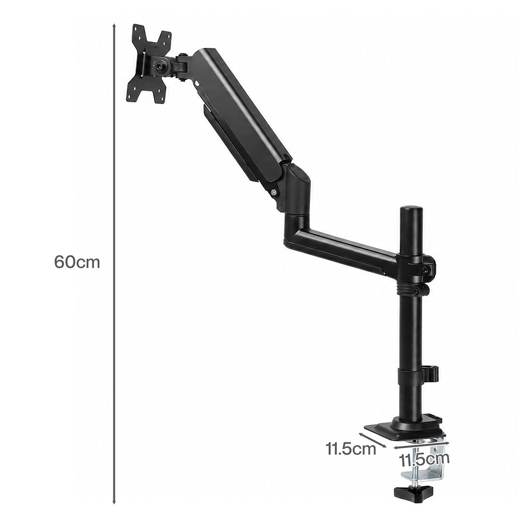 Levede Single Monitor Arm Adjustable 2-Way Desk Mount Rotatable 13-32 inch Black-2100035032734371842