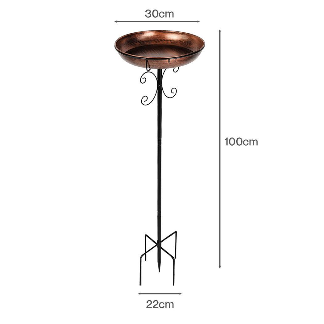 Toque Bird Bath Feeder Outdoor Garden Freestanding Metal Weather Resistant 100cm-2061251870604791810