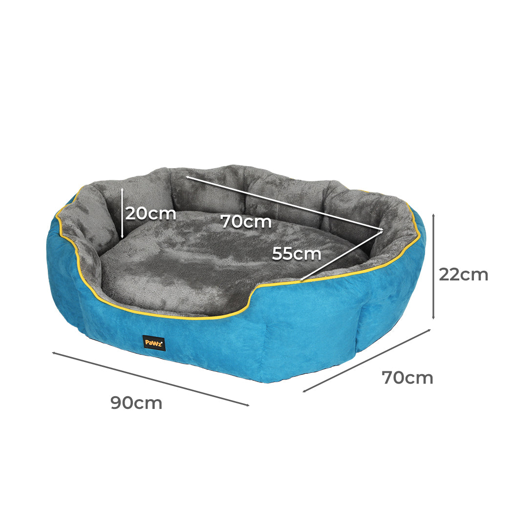 PaWz Electric Pet Heater Bed Heated L Blue Large-2029387226655363074
