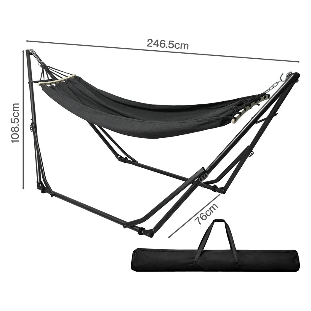 Mountview Foldable Hammock Hanging Chair with Stand Portable 3 Gear Adjustable-2050056768599494658