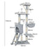 Pawz Cat Tree Scratching Post Scratcher 143cm Climbing-2050056906315272194