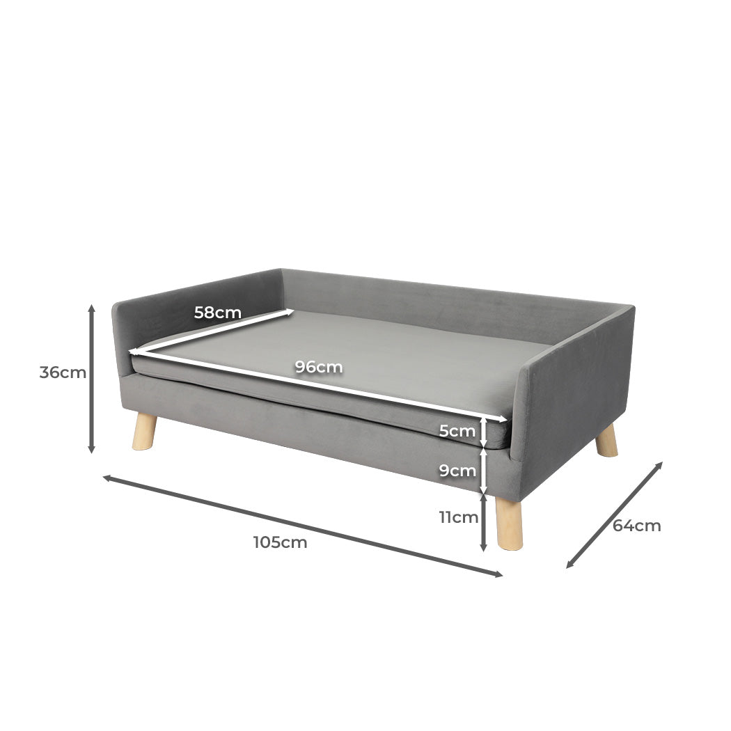 PaWz Pet Sofa Bed Dog Warm Soft Lounge Grey-2006732984127983618