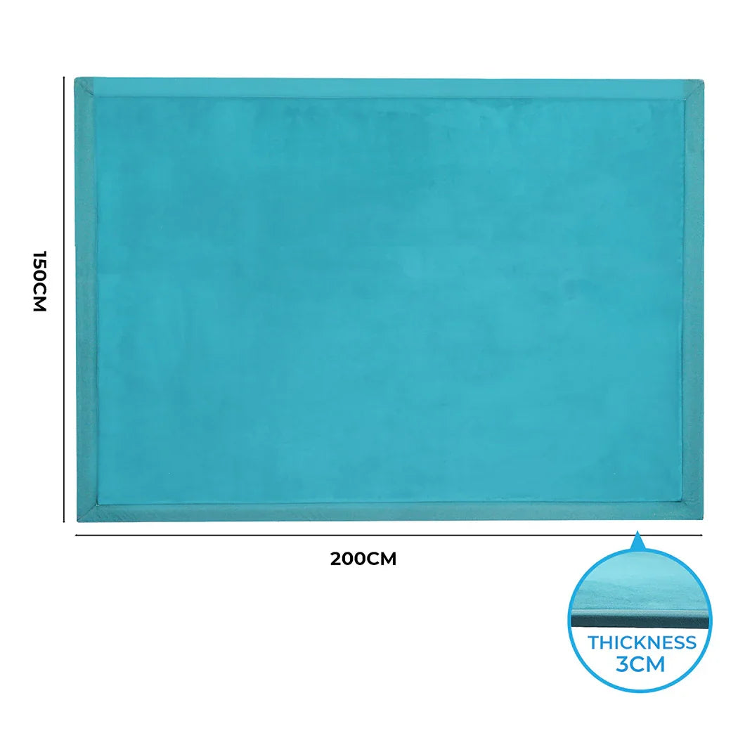 Marlow Coral Velvet Area Rugs Large Mat 150x200cm Blue-2018816778523774978