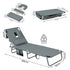 Levede Foldable Beach Lounge Chairs with Face Hole Grey-2018816828482129922