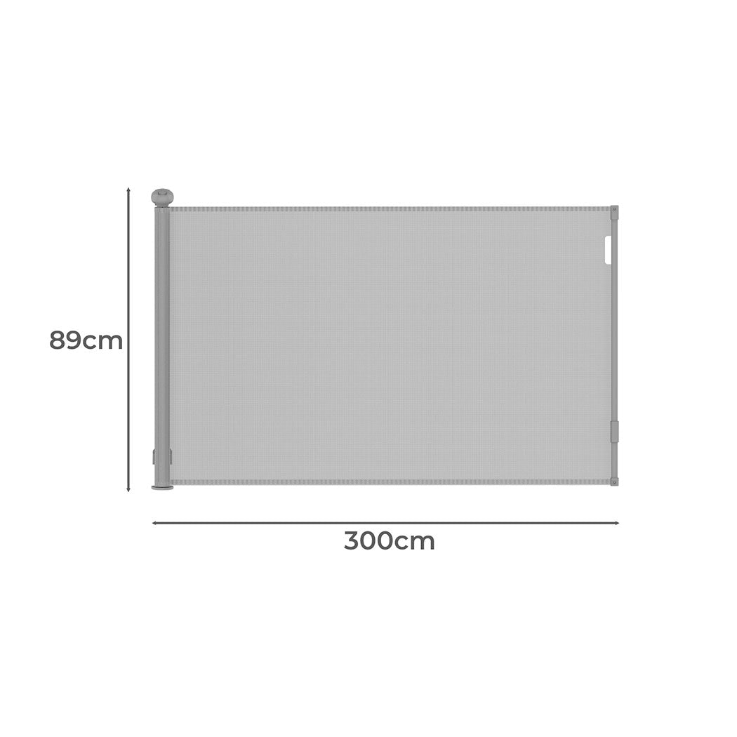 BoPeep Retractable Baby Safety Gates 300cm Grey 300 cm-1910112818594713602