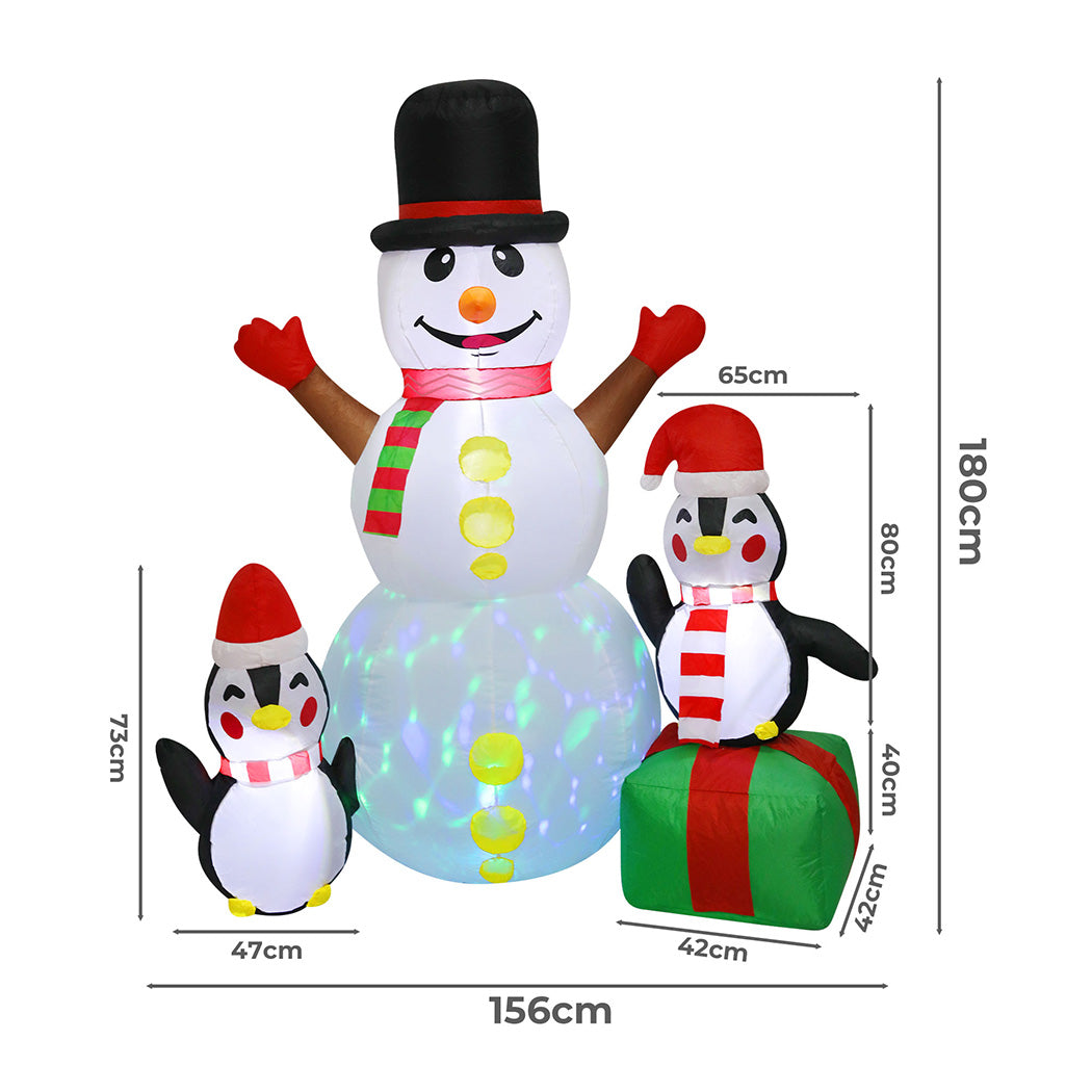 Santaco 1.8M Inflatable Christmas Snowman LED Lights-2065254640492089346