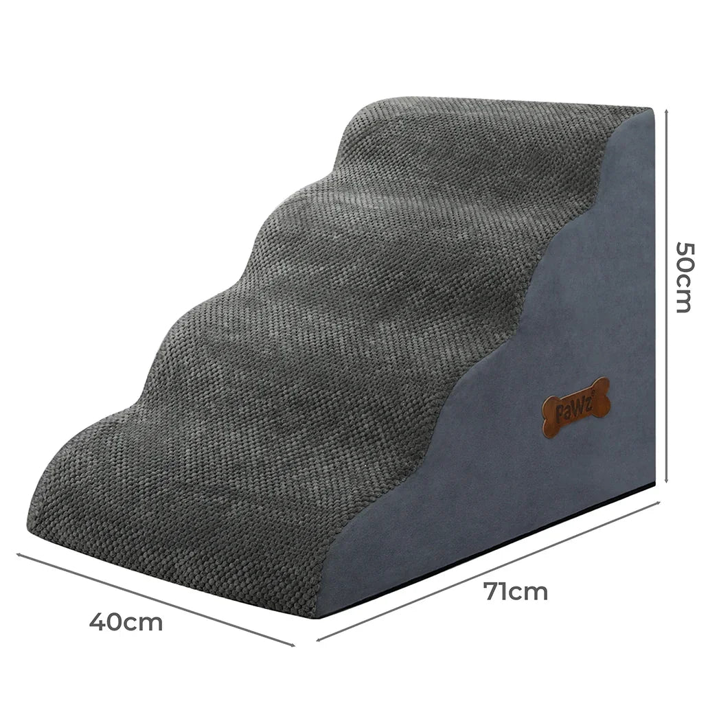 Pawz 4 Steps Pet Stairs Dog Ramp High Density Foam Grey-2018816756843417602