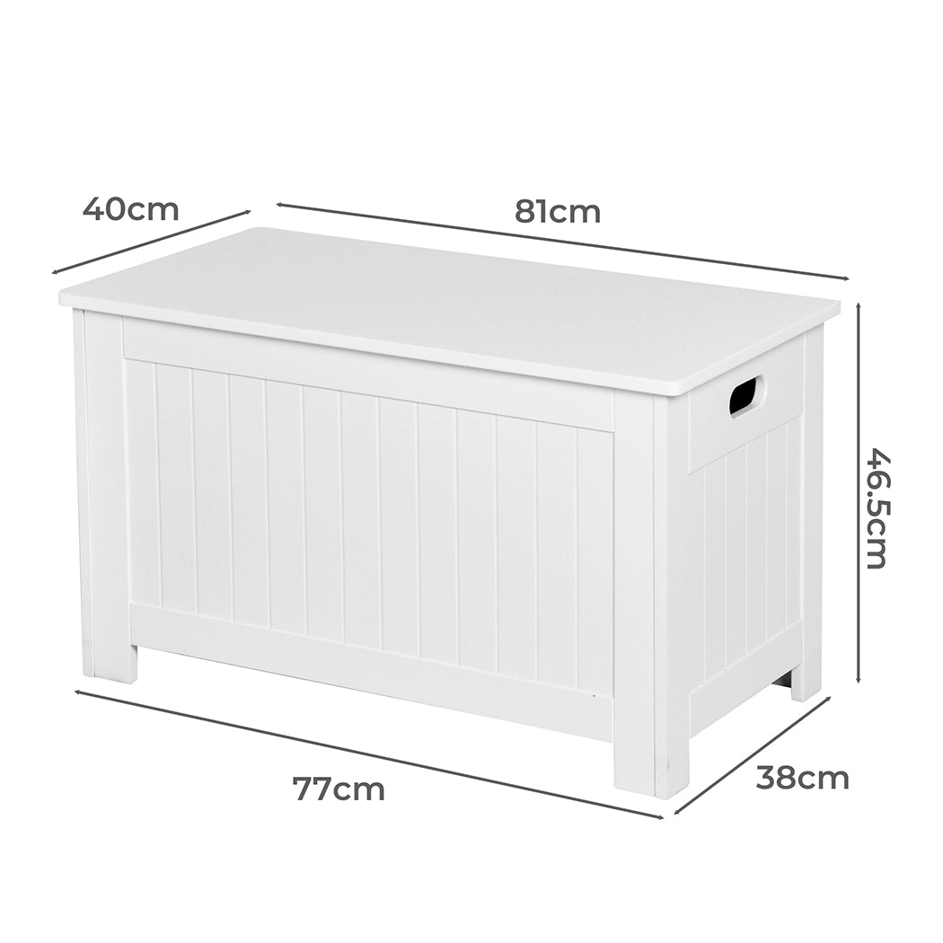 Levede Kids Toy Box Storage Chest Cabinet White-1973193727614783490