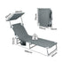 Levede Foldable Lounge Chairs with Canopy Grey-1910112248400056322