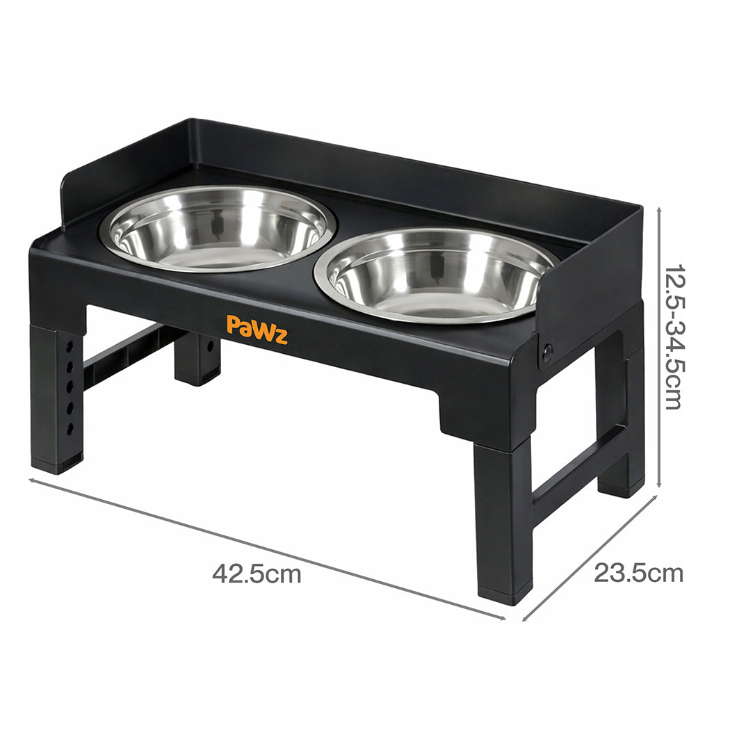 Pawz Elevated Dog Bowls Pet Feeder 6 Height Adjustable Raised Food Water Large-2050056766900801538