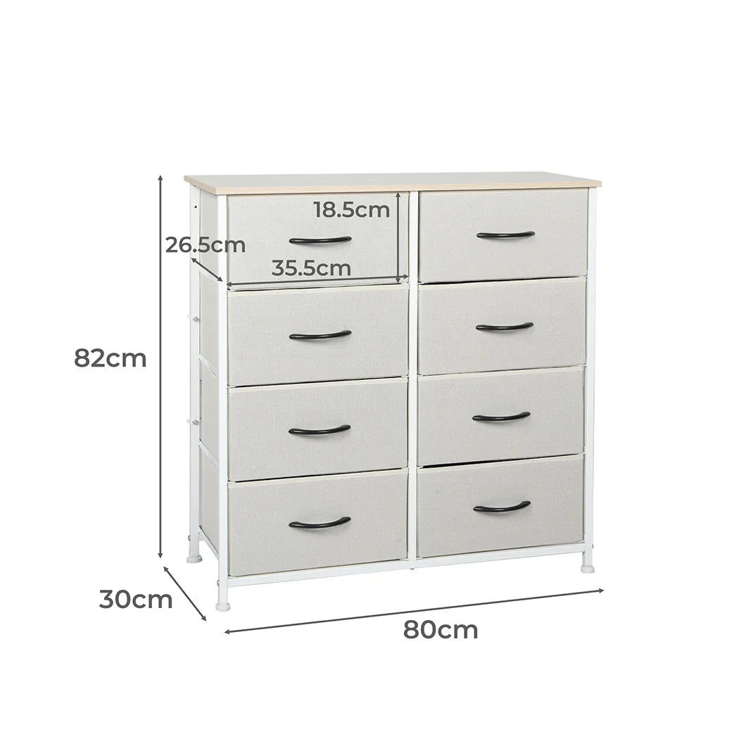 Levede Storage Cabinet Tower Chest Beige-2006733262323585026