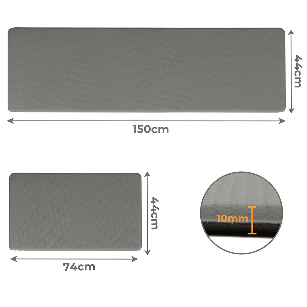 Marlow Kitchen Rug 2PCS Non Slip Anti Fatigue Mat Grey-2029387204912091138