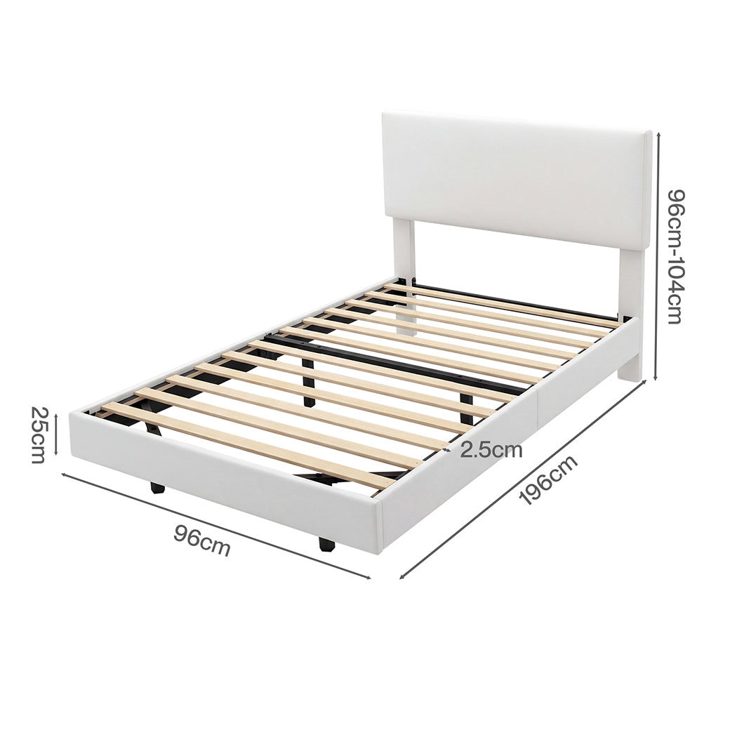 Levede Floating Bed Frame With RGB LED Light Headboard Base Platform Single-2100034937364287490
