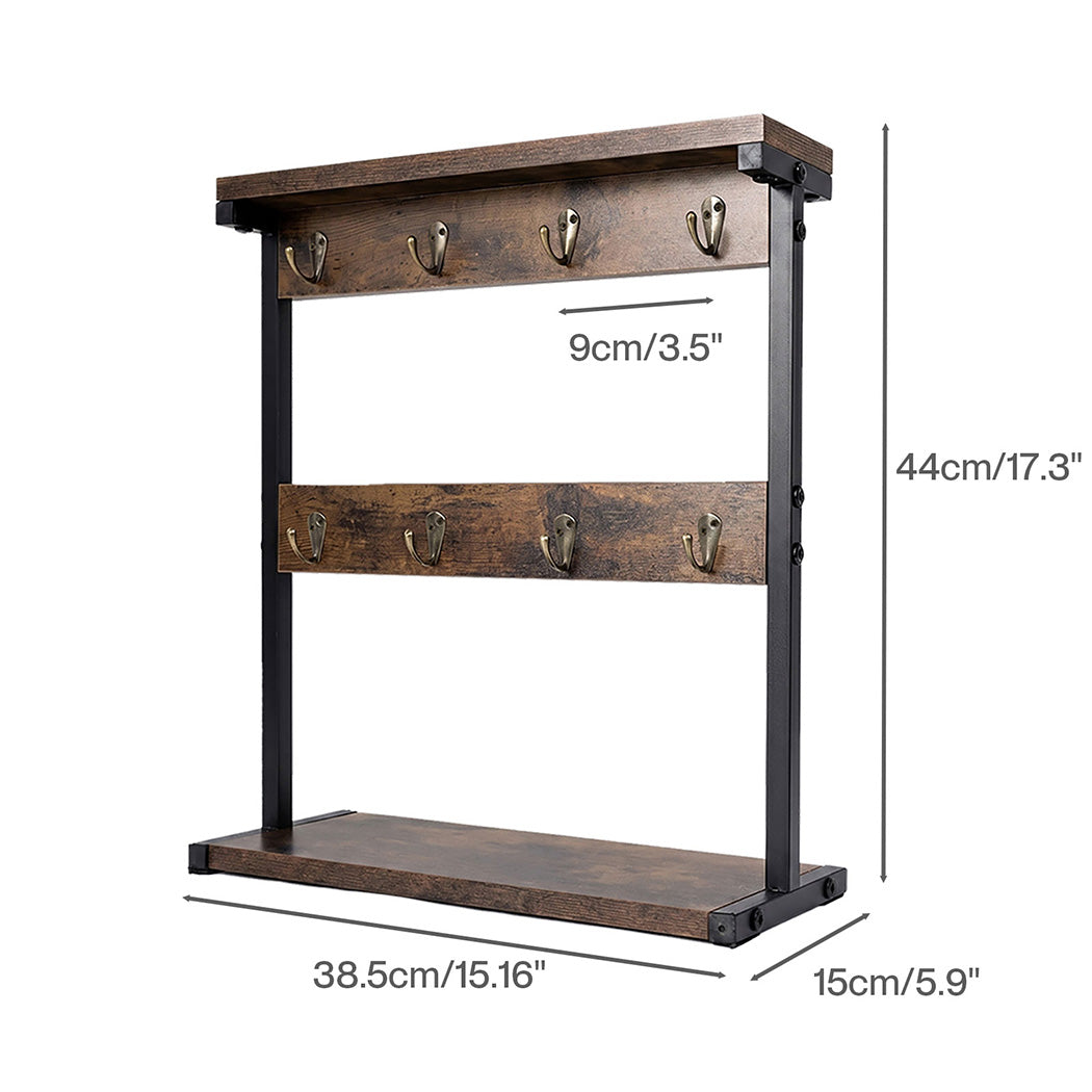 Levede Mug Rack 8 Hook Storage Holder Stand Kitchen Counter Cup Organizer Rustic-2072893556493783042