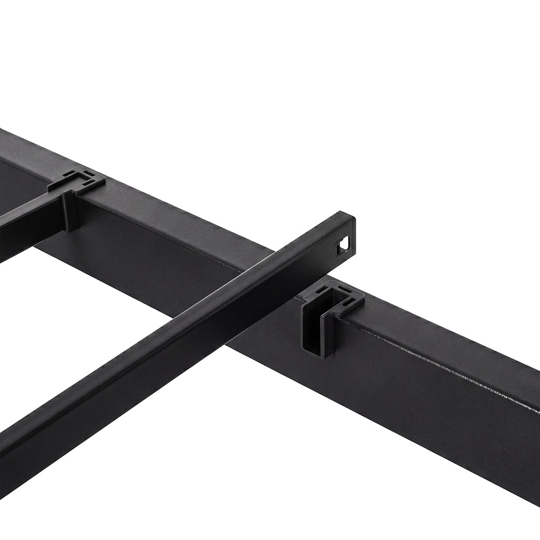 Levede Double Bed Frame Floating Frame with Storage Shelves RGB Lights Black-2072893552320450563