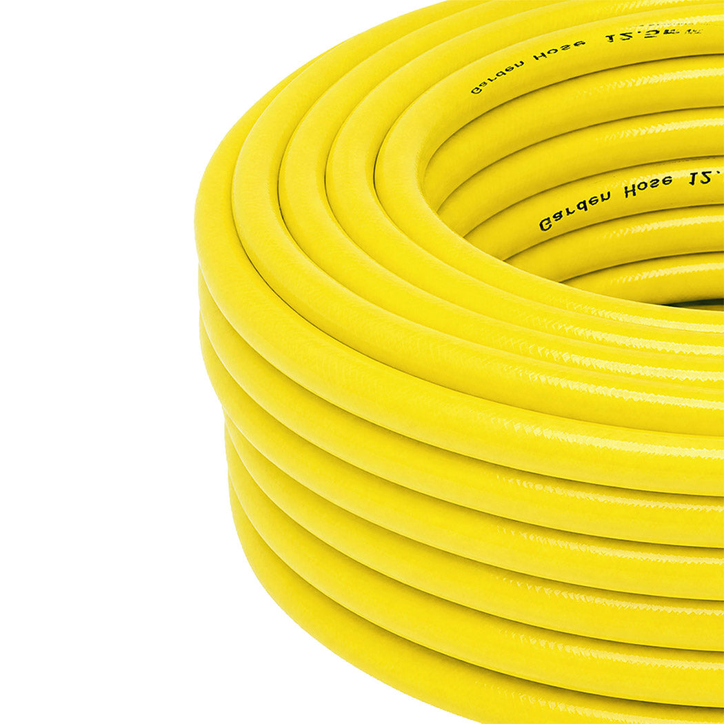 Traderight Hose Pipe 50M 12.5Mm Reinforced PVC for Outdoor Garden Wash Yellow-2109799600708325380
