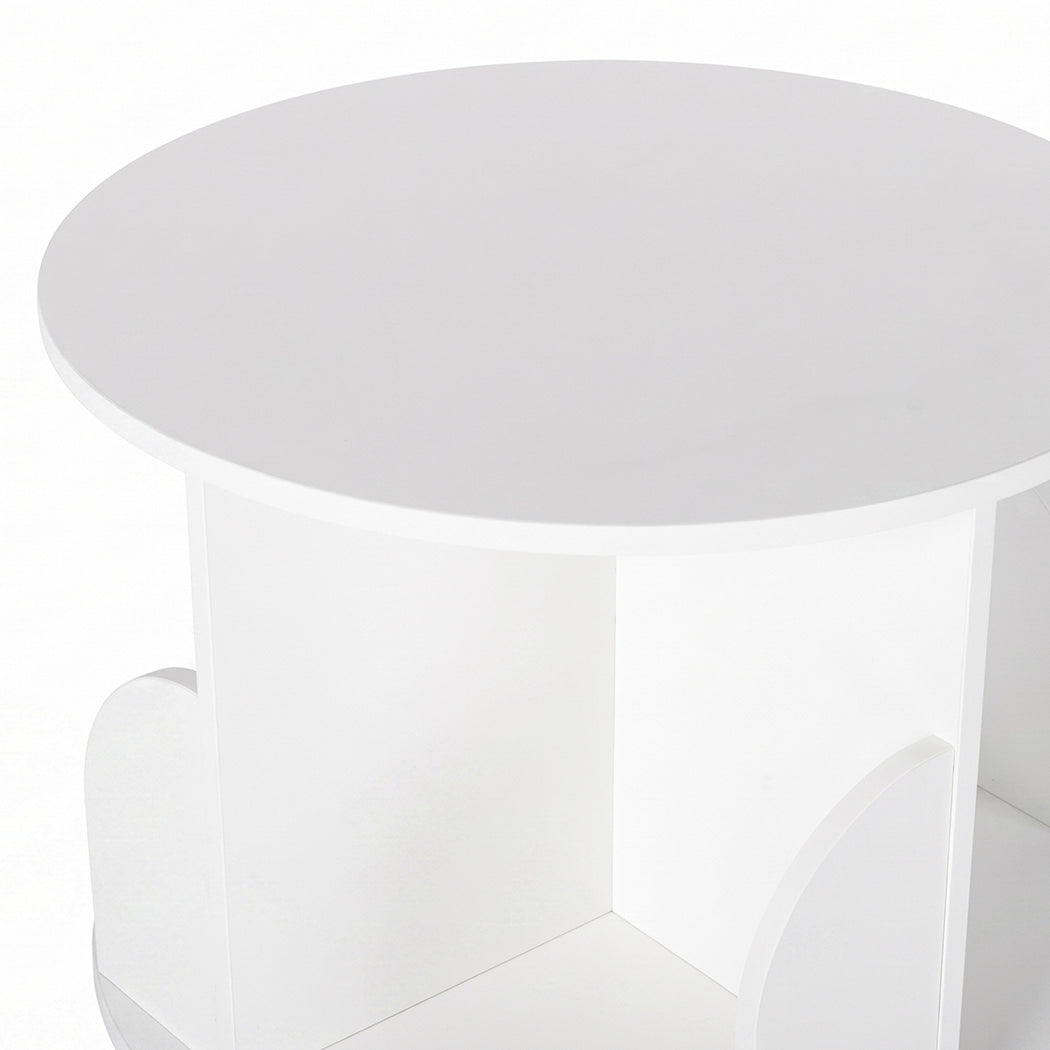 Levede Rotating Bookshelf 4 Tier Book Storage 360 Swivel Space Saving White-2109799589056548868