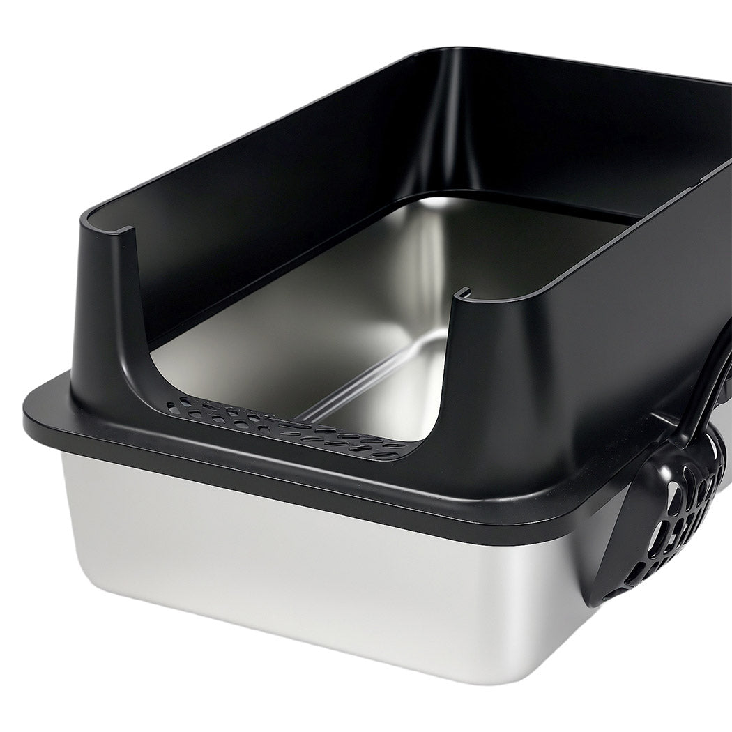 Pawz Stainless Steel Large Enclosed Cat Litter Box-2050056807346475011