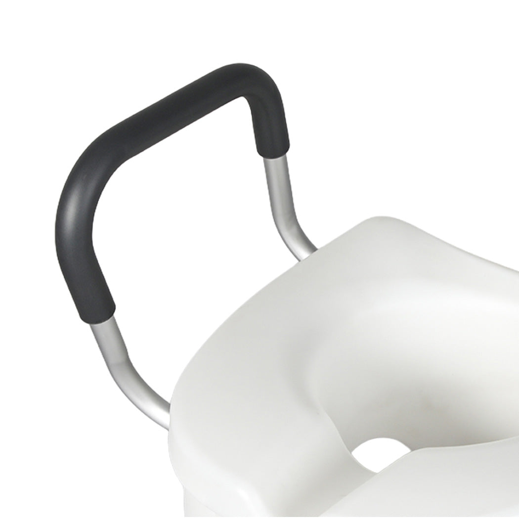 Levede Raised Toilet Seat with Handles Adjustable Height Aid Seniors White-2100034935548153859