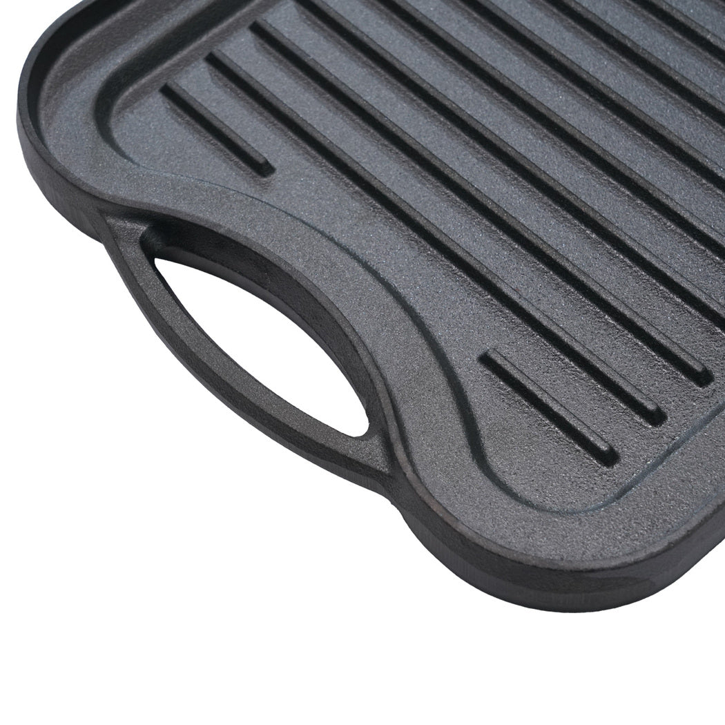 Toque 50.5cm Reversible Cast Iron Griddle Pan Non-Stick-2011971111960580099