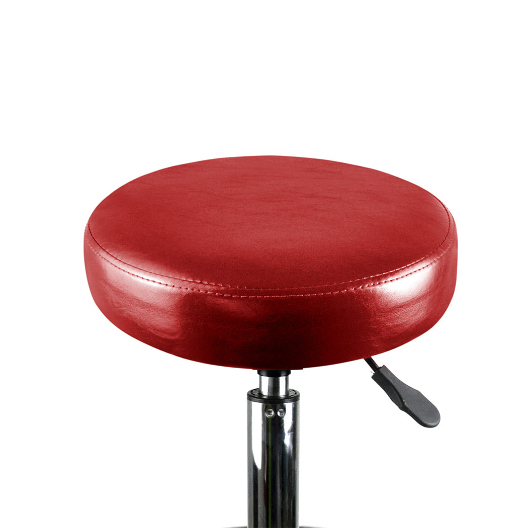 Levede Salon Stool Swivel Barber Stools Red-1864184632568844291