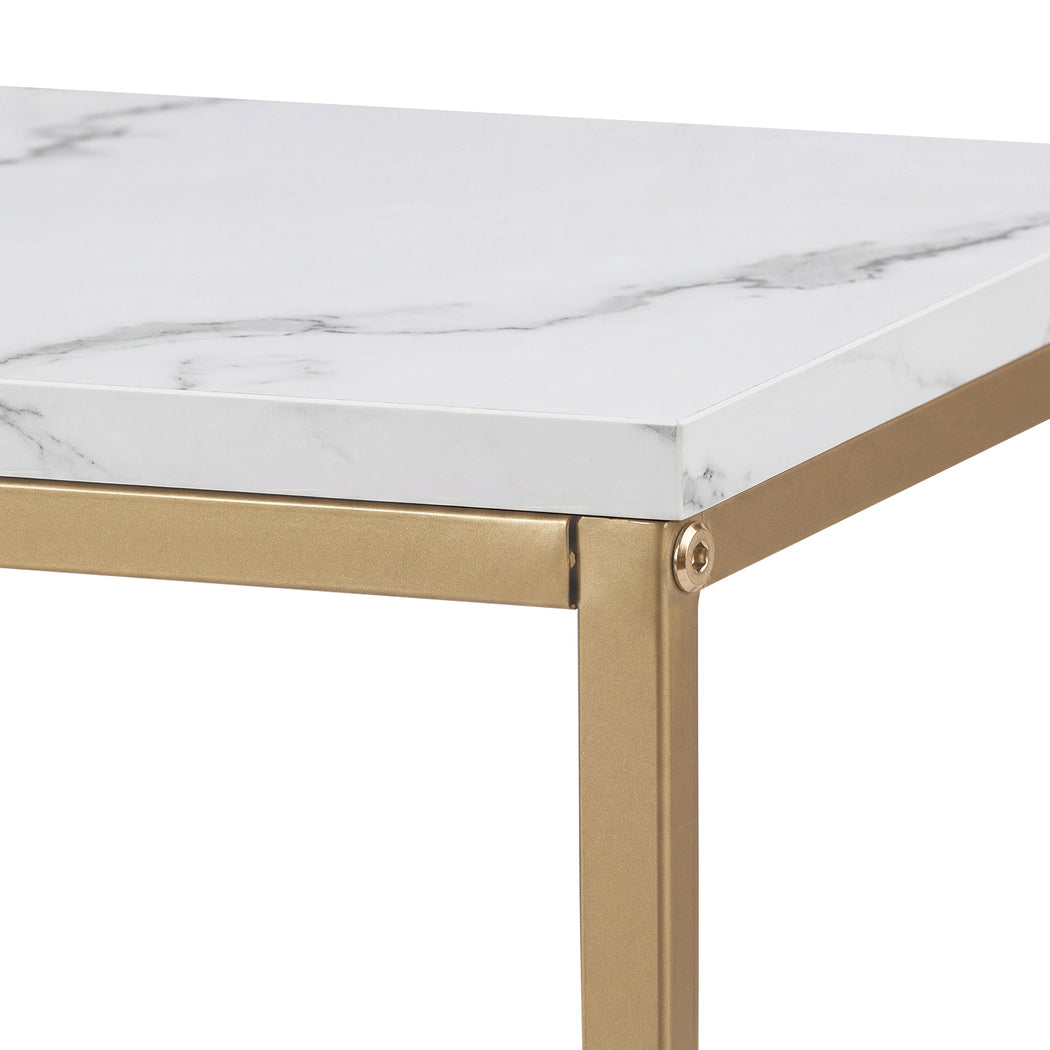 Levede Hallway Table Narrow Console Marble Effect Tabletop Adjustable Foot Pads-2050059016528334851