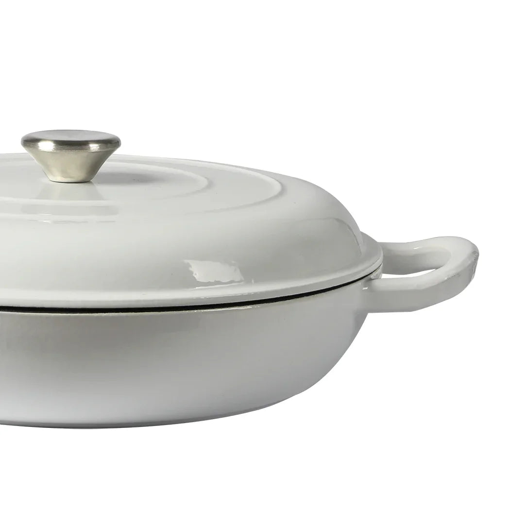 TOQUE 3.5L Enamel Dutch Oven Pan in White Colour-2018816806898241539