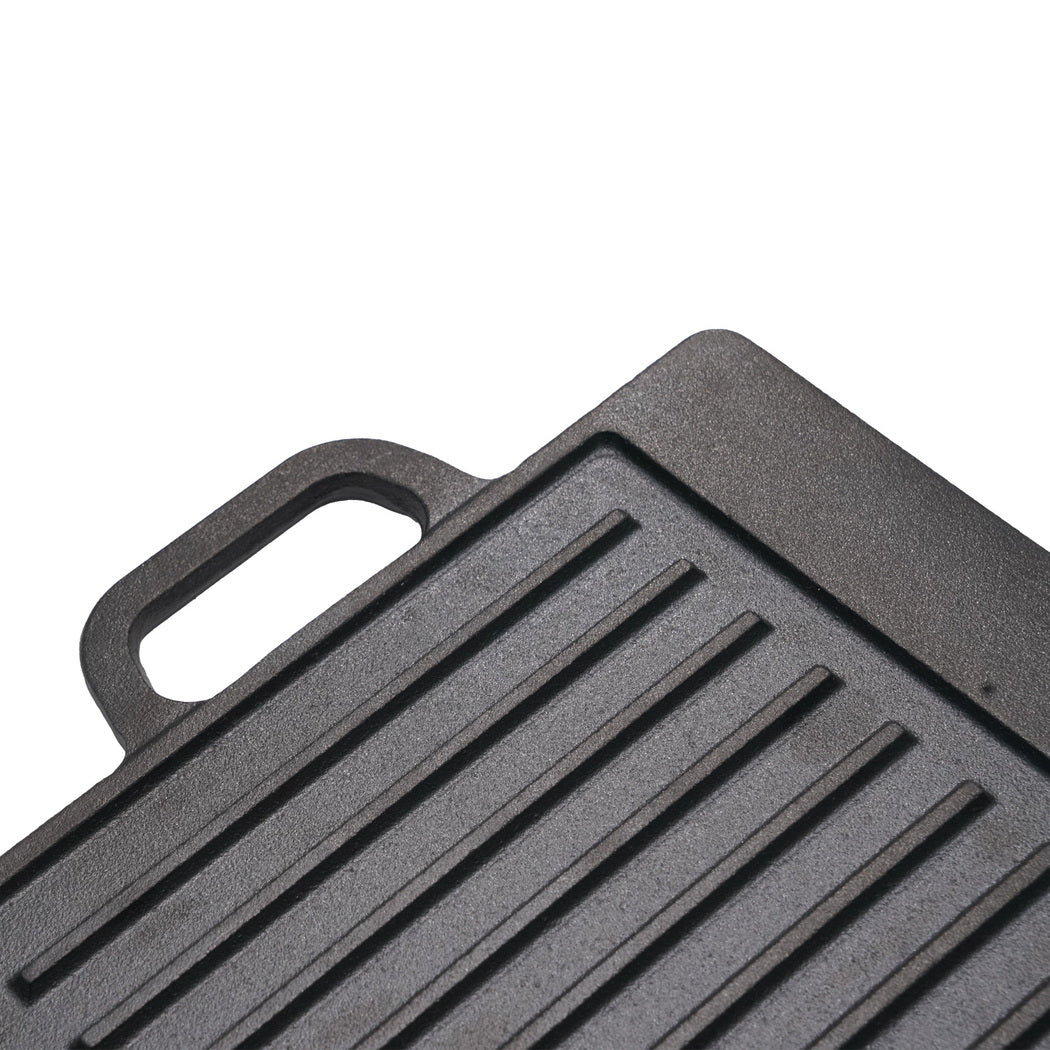 Toque 49.5cm Reversible Cast Iron Griddle Pan Non-Stick-2011971111797002243