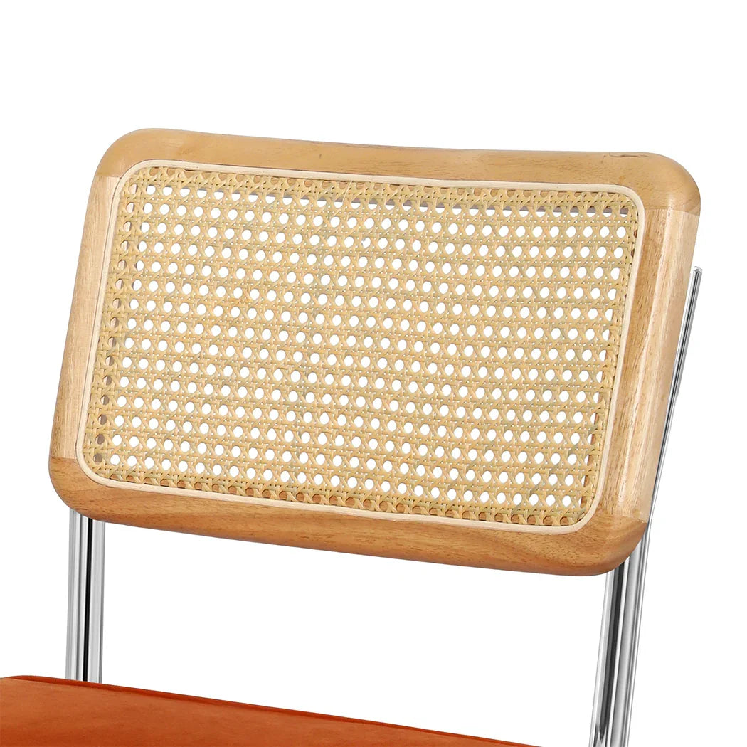 Levede 2xRattan Chair Dining Chairs Orange-2029387286231257091