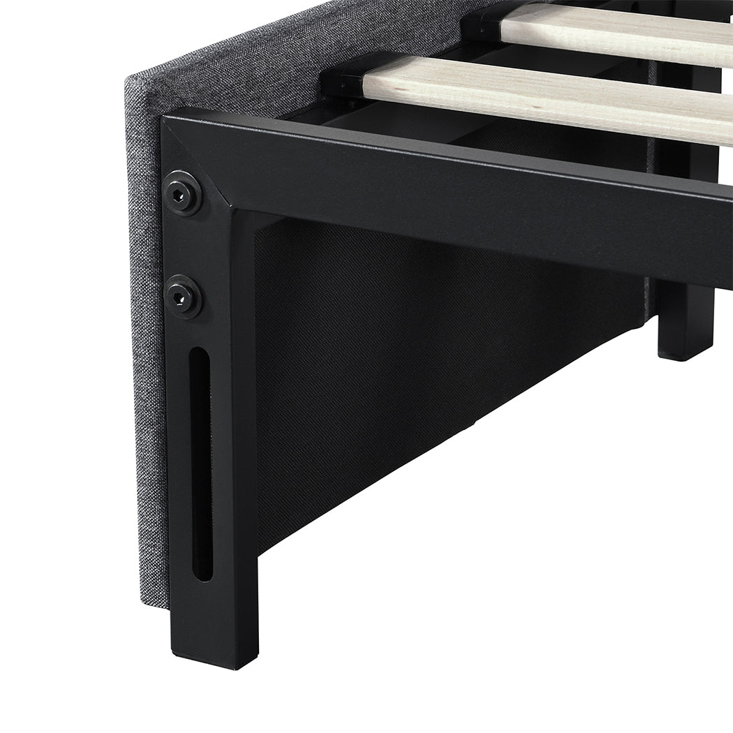 Levede Bed Frame King Size Fabric Mattress Base 3 Storage Drawer DIY Headboard-2100034935728508931