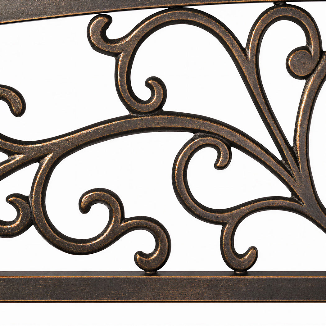 Levede Garden Bench Seat Outdoor Furniture Patio Park Lounge Chair Bronze 3 Seat-2072893558154727427