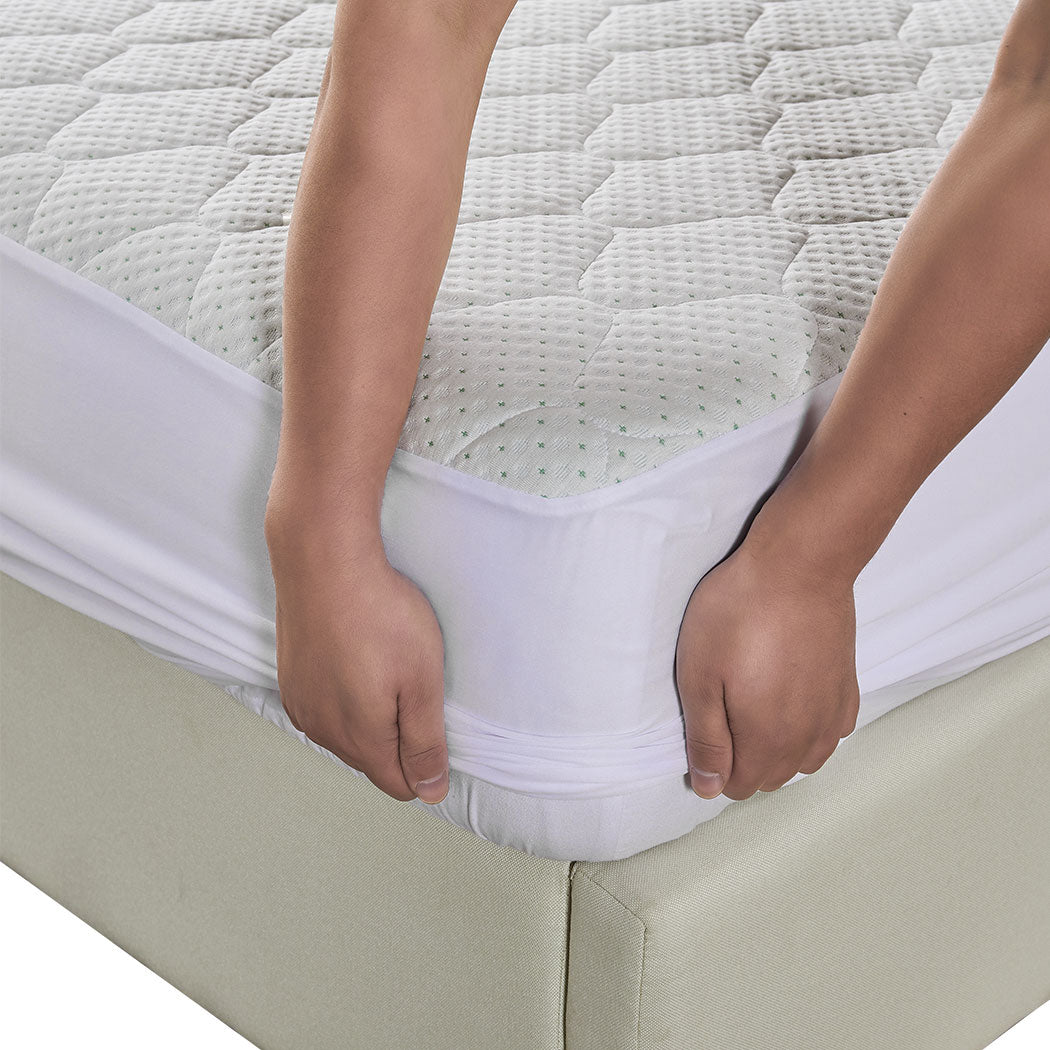 Dreamz Mattress Protector Topper Bamboo Single-1864184408764977155