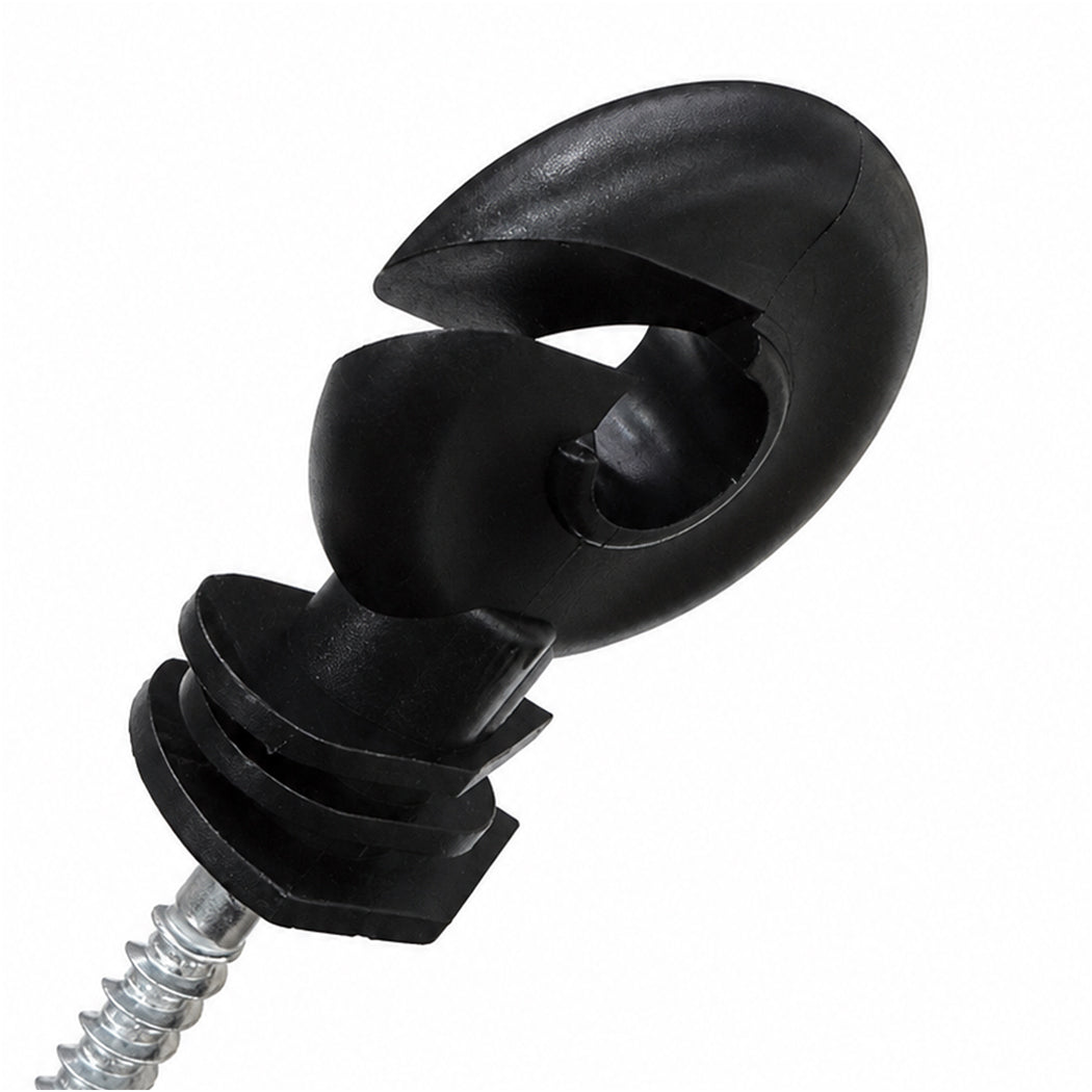 Traderight Electric Fence Insulators 120pc Ring Insulators PP+PE Black-2072893582175506435