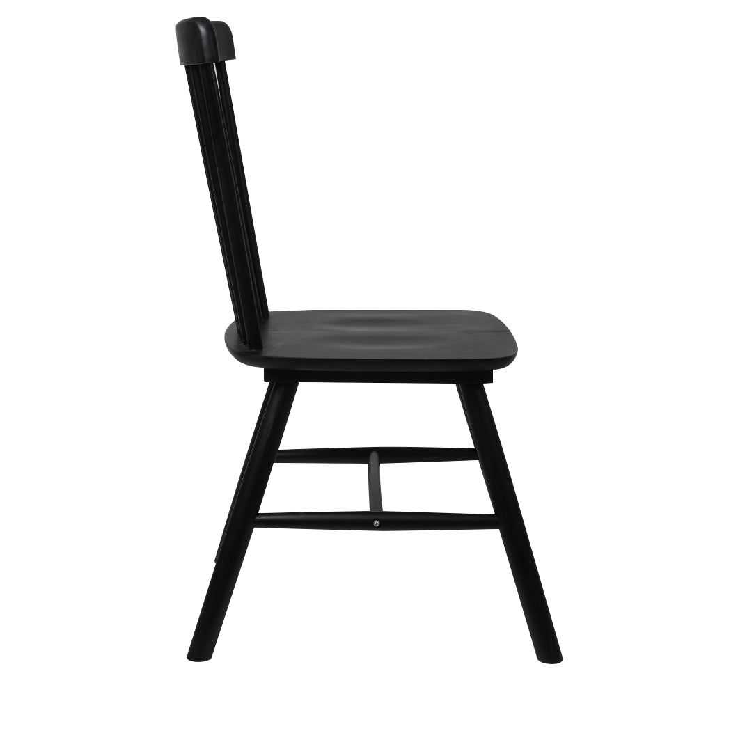 Levede 4x Dining Chairs Kitchen Winsor Black-1975420349965275139
