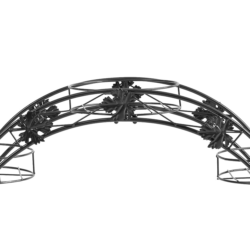 2X Plant Stand Outdoor Indoor Metal Black-1894516823869755395
