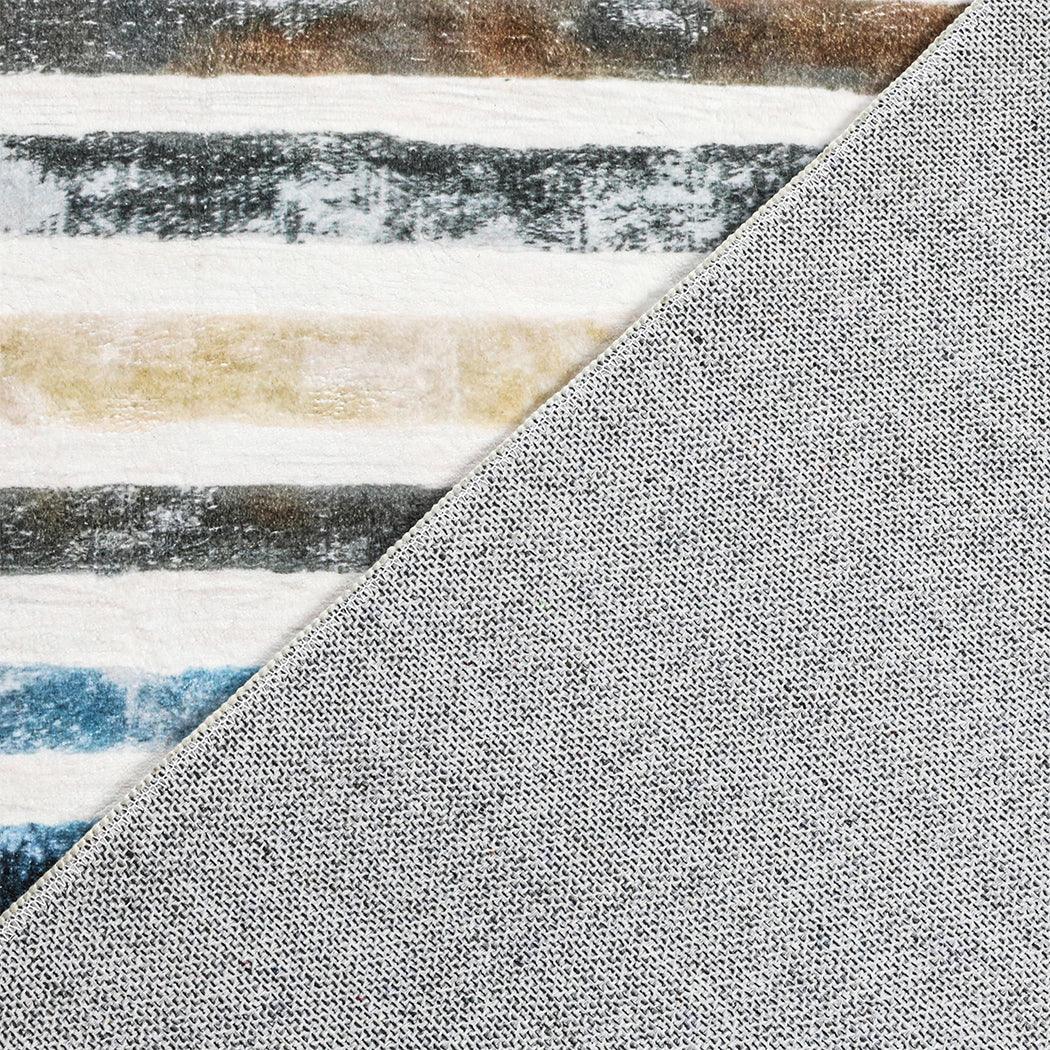 Marlow Floor Rug Short Pile Washable Carpet Soft Plush Non Slip Stripe 160x120-2018816747121020931