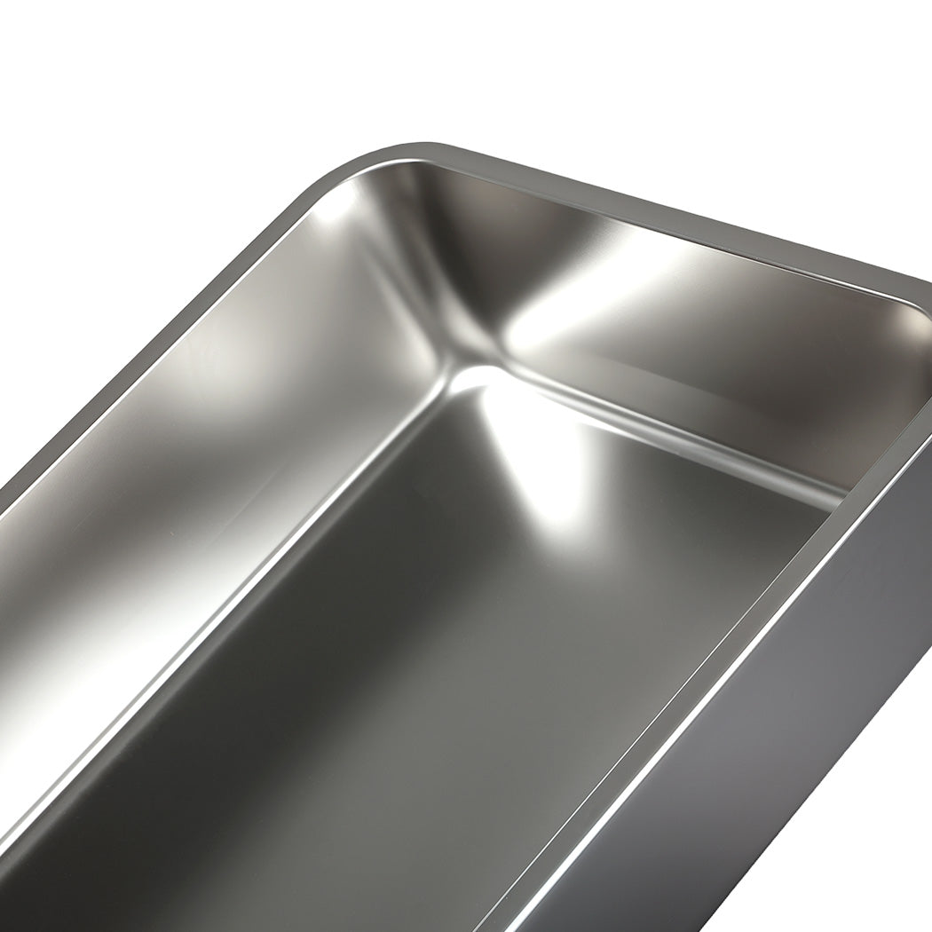 Pawz Stainless Steel Cat Litter Box Large Semi-Enclosed Easy Cleaning Pet Toilet-2050056767278288899