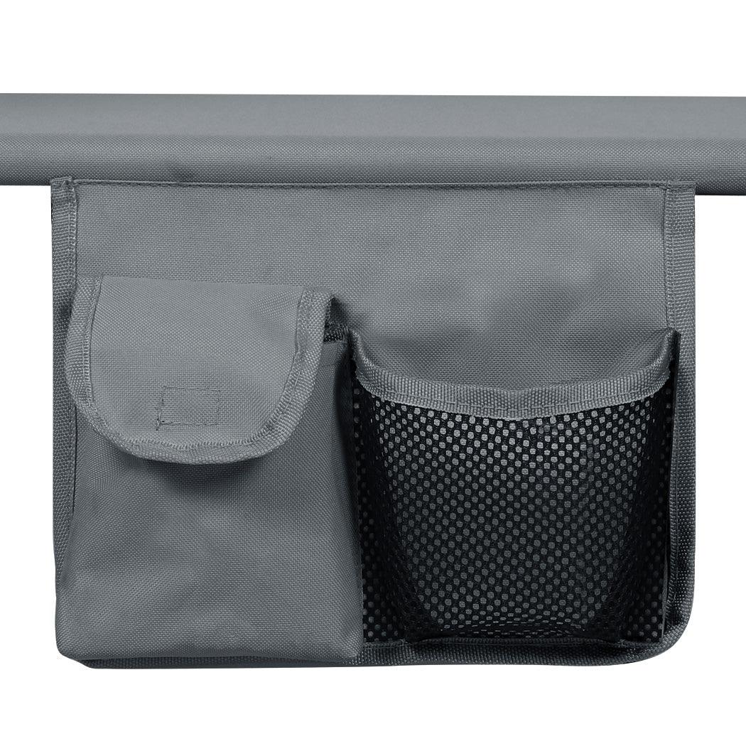 Levede Foldable Lounge Chairs with Canopy Grey-2018816823004368899