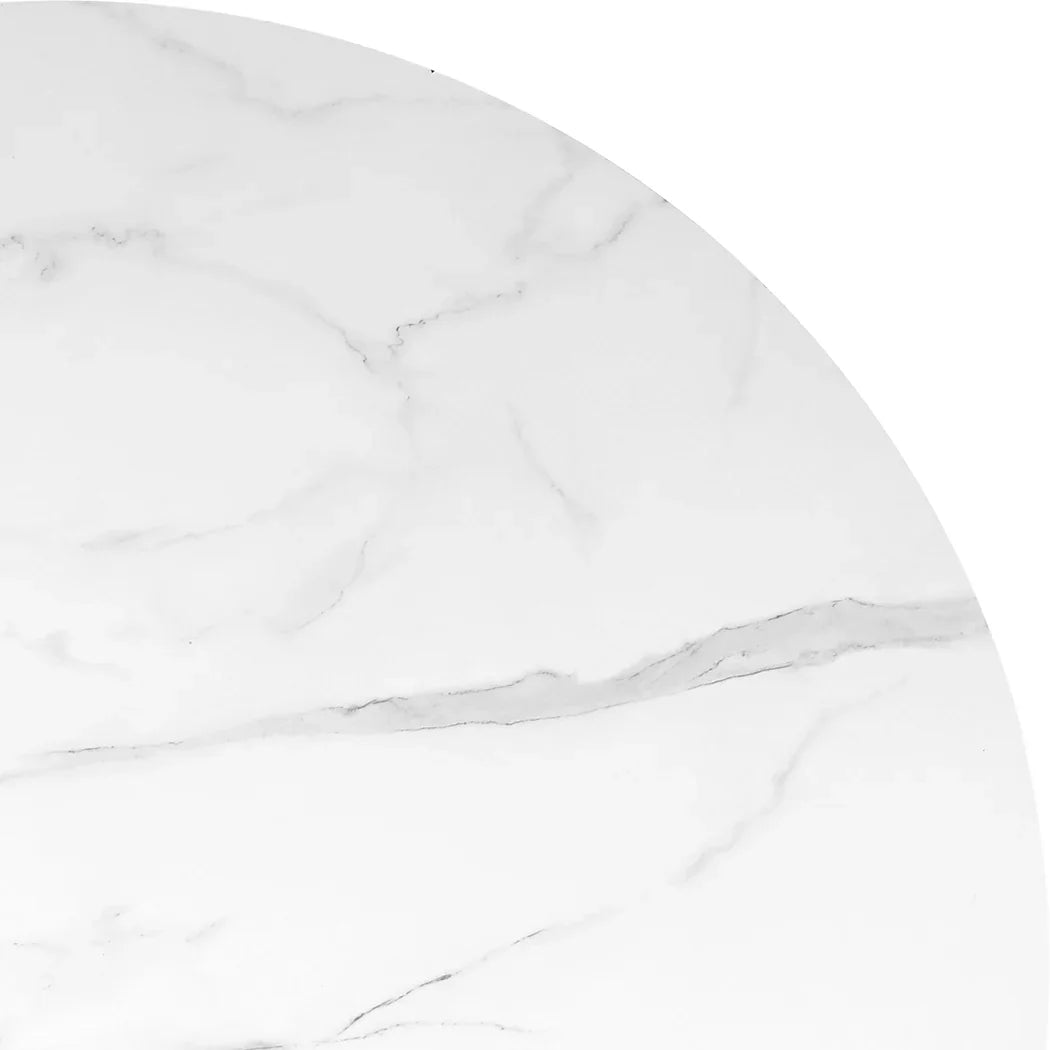 Levede Dining Table Round Rubberwood Base 120cm White 120 CM-2018816940402937859