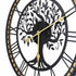 Yezi Wall Clock 40cm Vintage Tree Design Silent Quartz Iron Wood Black-2100034941327904771