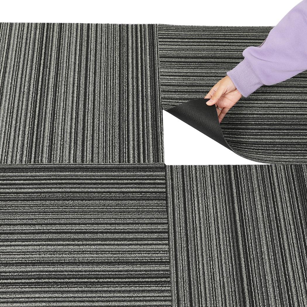 Marlow 20x Carpet Tiles 5m2 Box Heavy Black-2018816860090404867