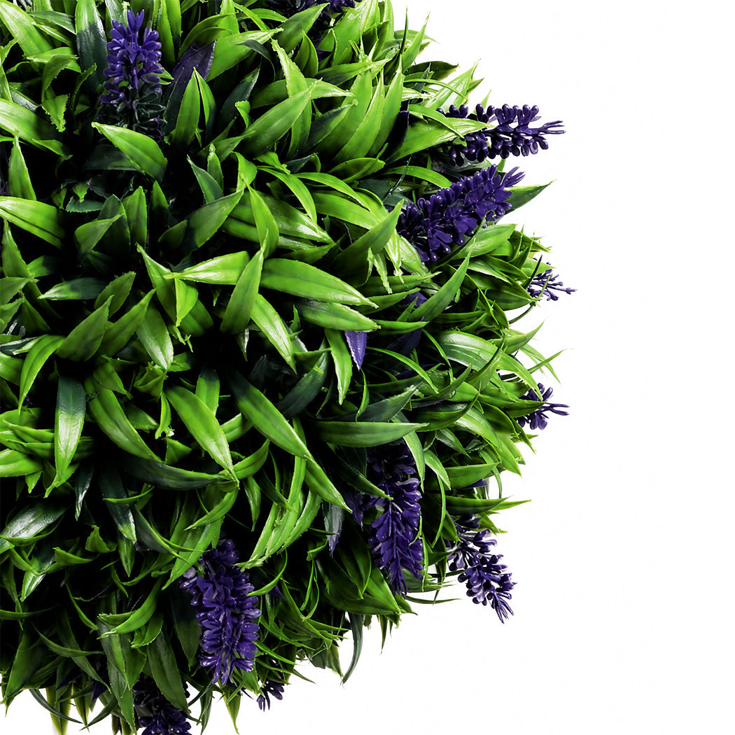 Lambu Artificial Plants Faux Lavender Topiary Set of 2 for Front Door Green-2109799601027092484