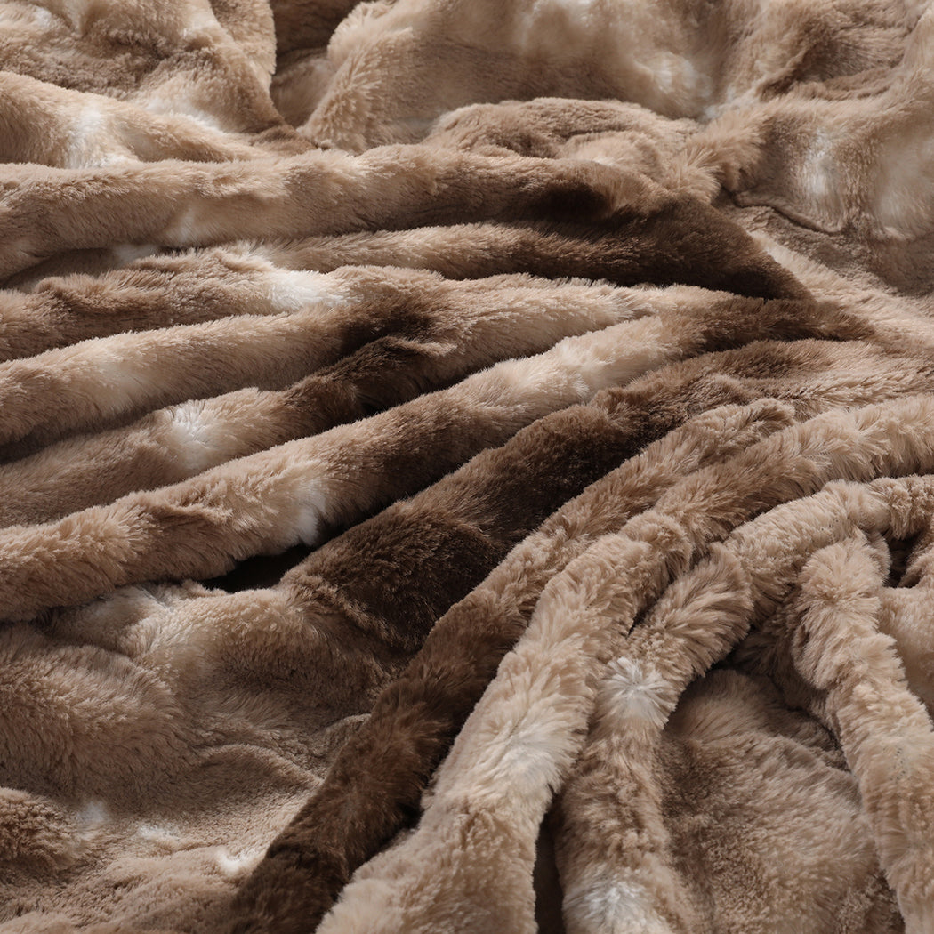 Dreamz Luxury Tie-dyed Blanket Brown 152cm x 203cm-1894516718110380035