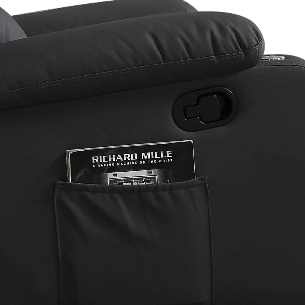 Levede Massage Chair Recliner 360 Swivel Black-2018816942302957571